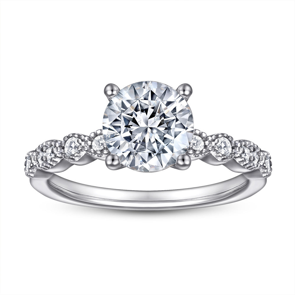 Celeste Bubble-Band Moissanite Solitaire Ring
