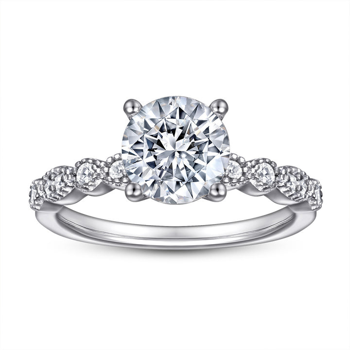 Celeste Bubble-Band Moissanite Solitaire Ring