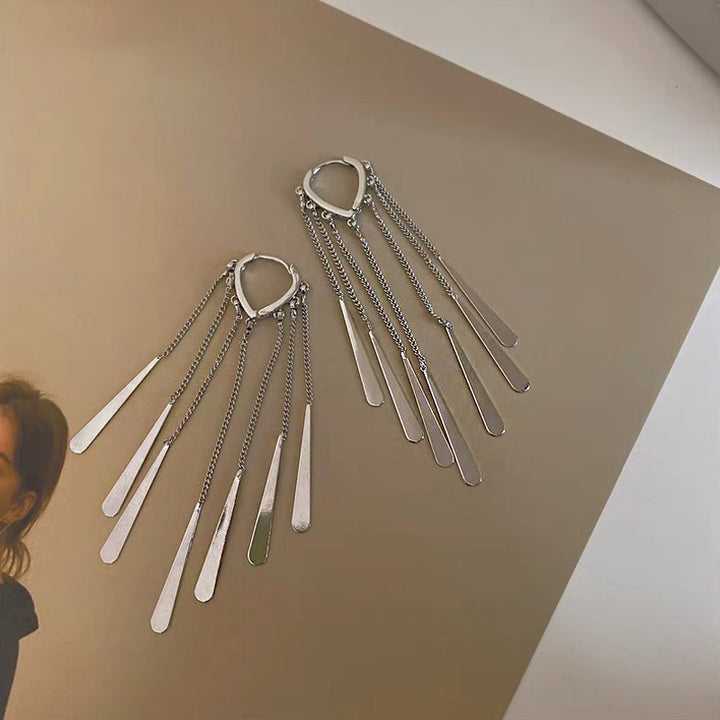 Water Drop Long Tassel Earrings