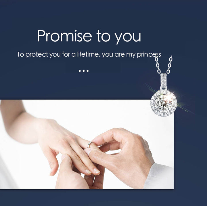 Round Halo Moissanite Necklace