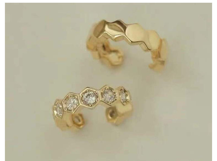 Sterling Silver Zirconia Geometric Ear Cuff