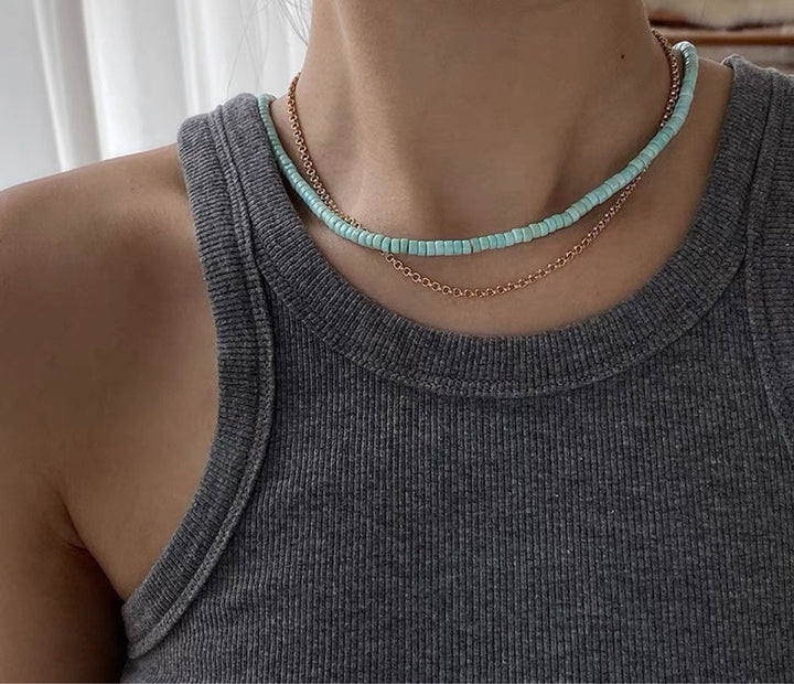 Blue Turquoise Natural Pearl Necklace