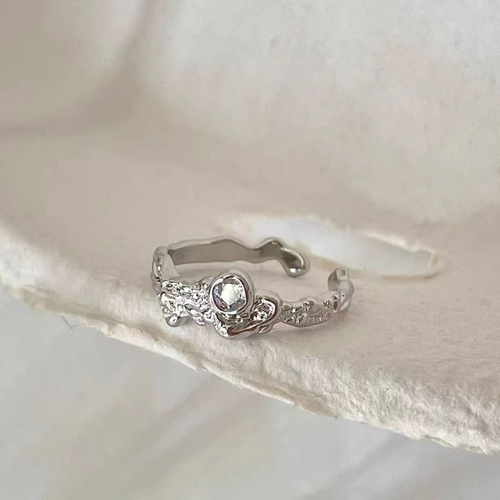 Silver Simple Unique Adjustable Ring