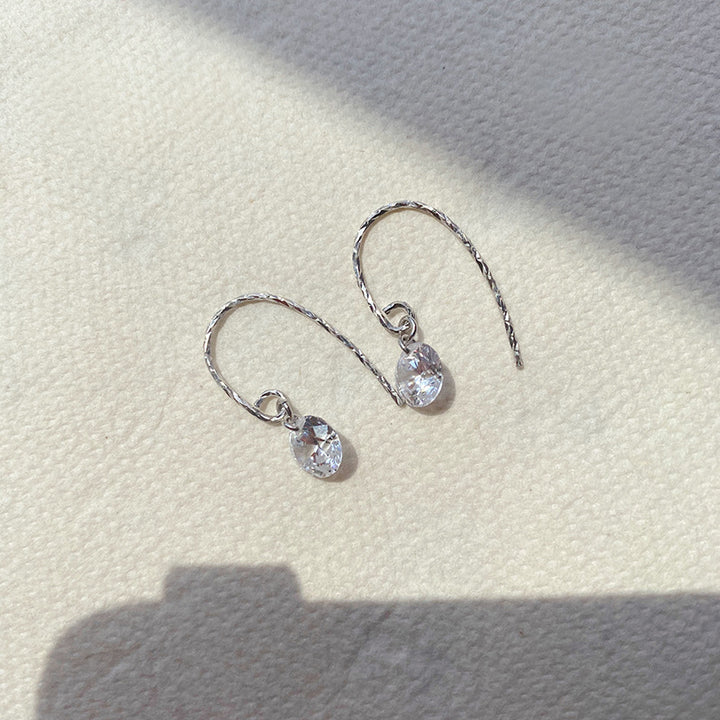 Round Zirconia Diamond 14K Gold-Packed Earrings