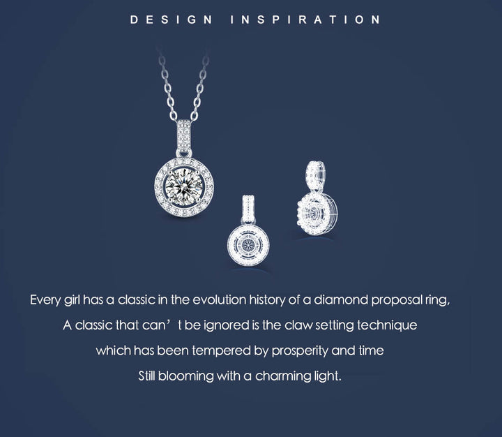 Round Halo Moissanite Necklace