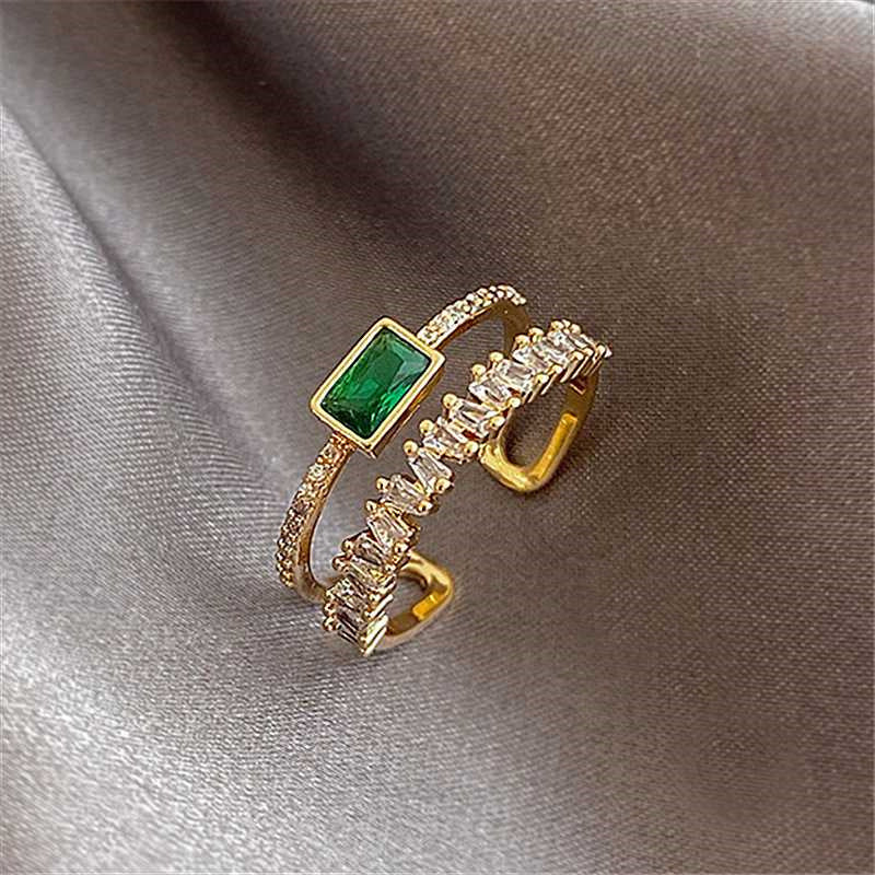 Peacock Green Diamond Duble Ring