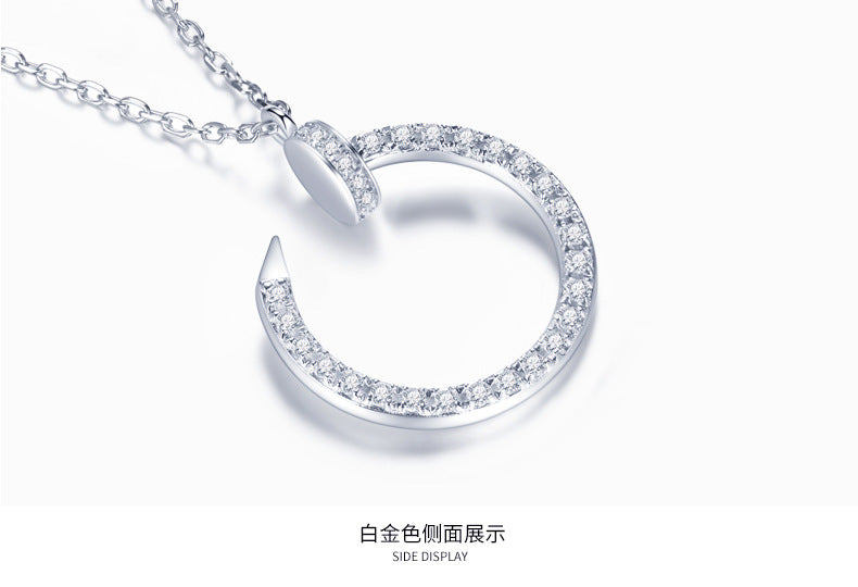 Open Circle Pavé Moissanite Necklace