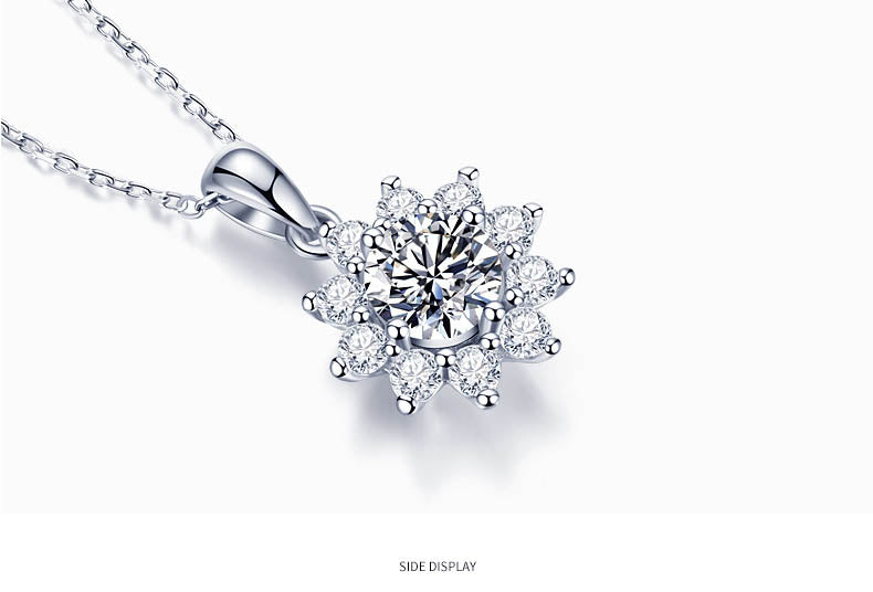 Snowflake Bloom Moissanite Pendant Necklace
