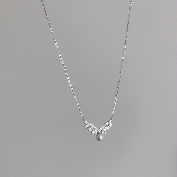 Silver Plated 14ct Gold Pearl Necklace