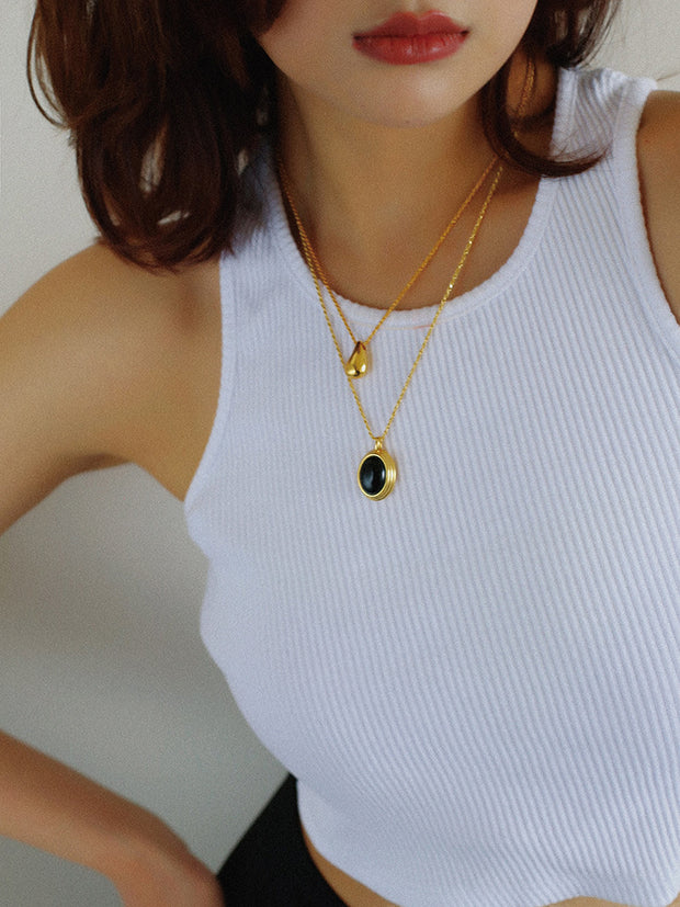 Natural Stone Onyx Necklace