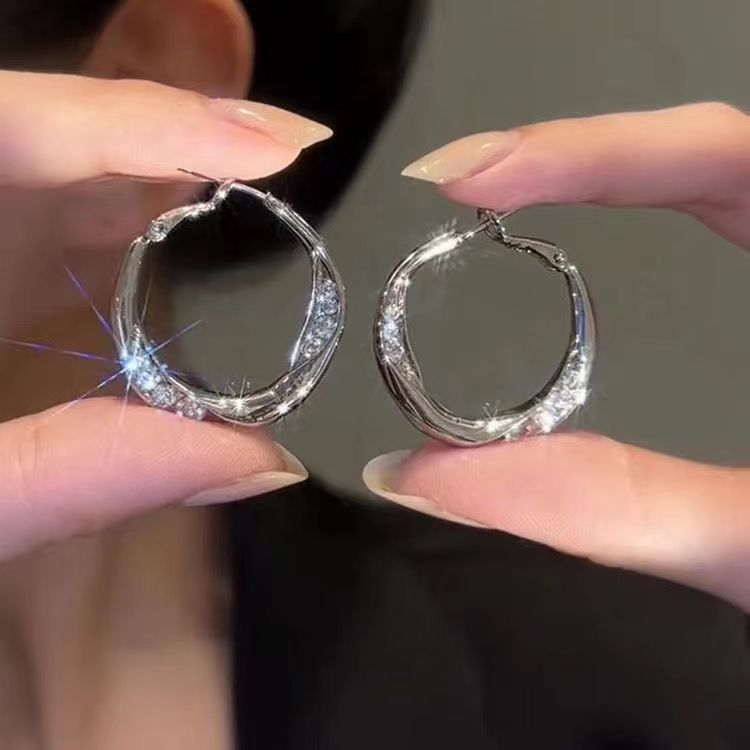 Flip Zirconia Hoop Earrings