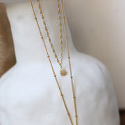Roman vintage pendant double layer necklace