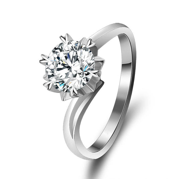 Blooming Petal Solitaire Moissanite Ring