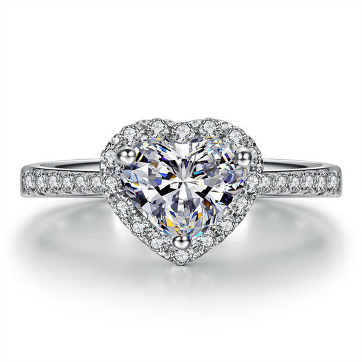 Heart Halo Moissanite Engagement Ring