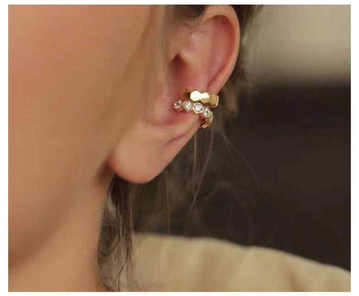 Sterling Silver Zirconia Geometric Ear Cuff