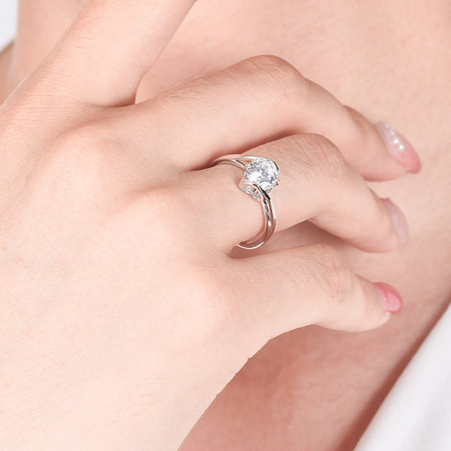 Embrace Twist Tension Moissanite Ring