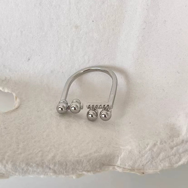 Silver Simple Unique Adjustable Ring