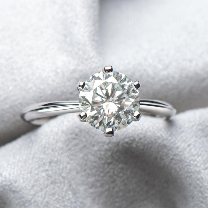 Classic 6-Prong Solitaire Moissanite Engagement Ring