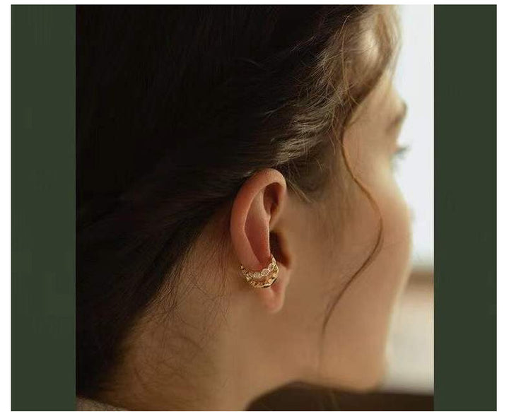 Sterling Silver Zirconia Geometric Ear Cuff