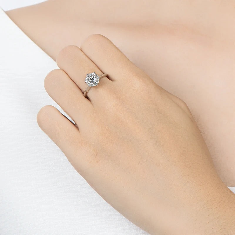 Classic 6-Prong Solitaire Moissanite Engagement Ring