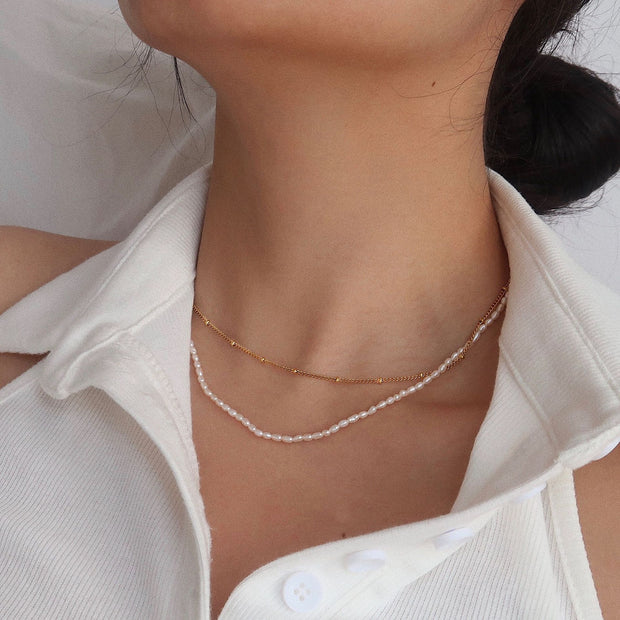 Natural Pearl Stacking Necklace