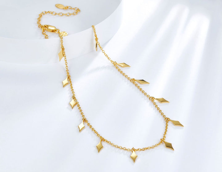 Sterling Silver Diamond Sequin Necklace