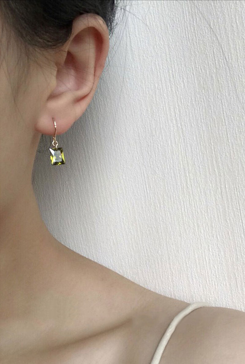 S925 Sterling Silver Green Zirconia Earrings