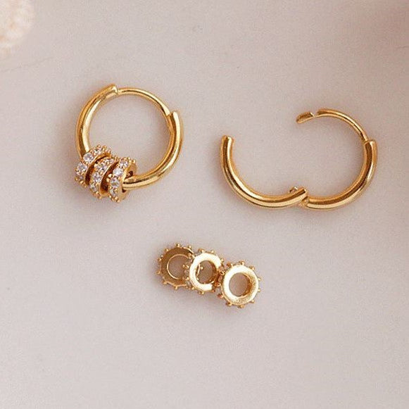Delicate Rhinestone Hoop Earrings