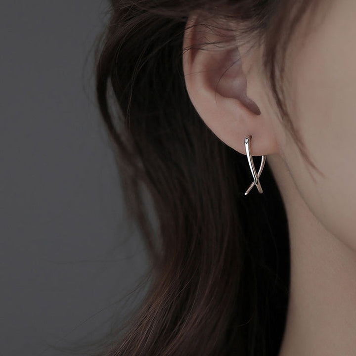 Sterling Silver Simple Line Earrings