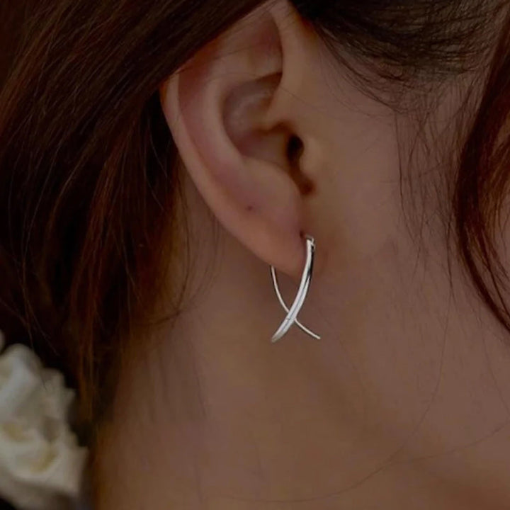 Sterling Silver Simple Line Earrings