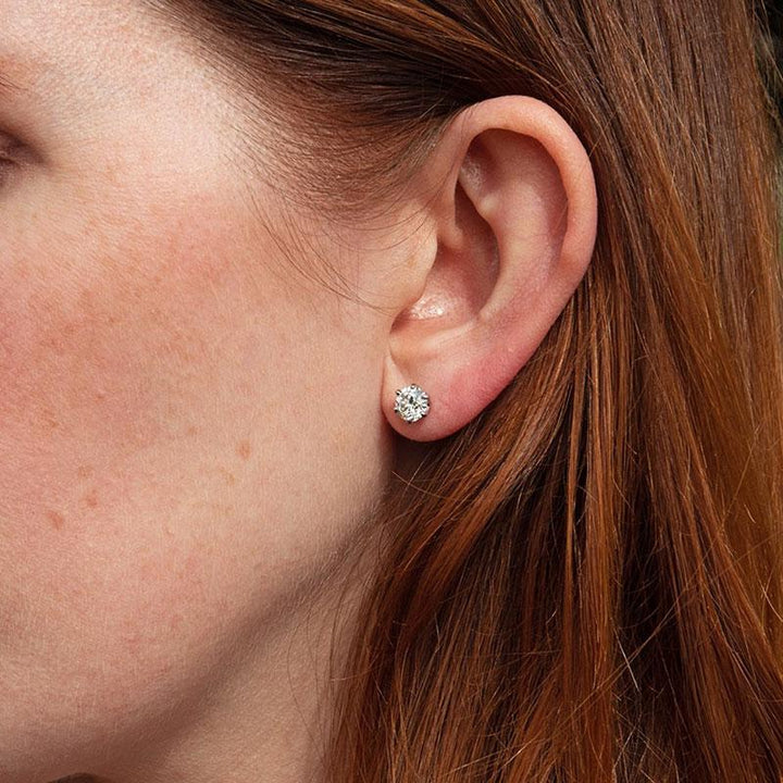 Classic Six-Prong Moissanite Stud Earrings