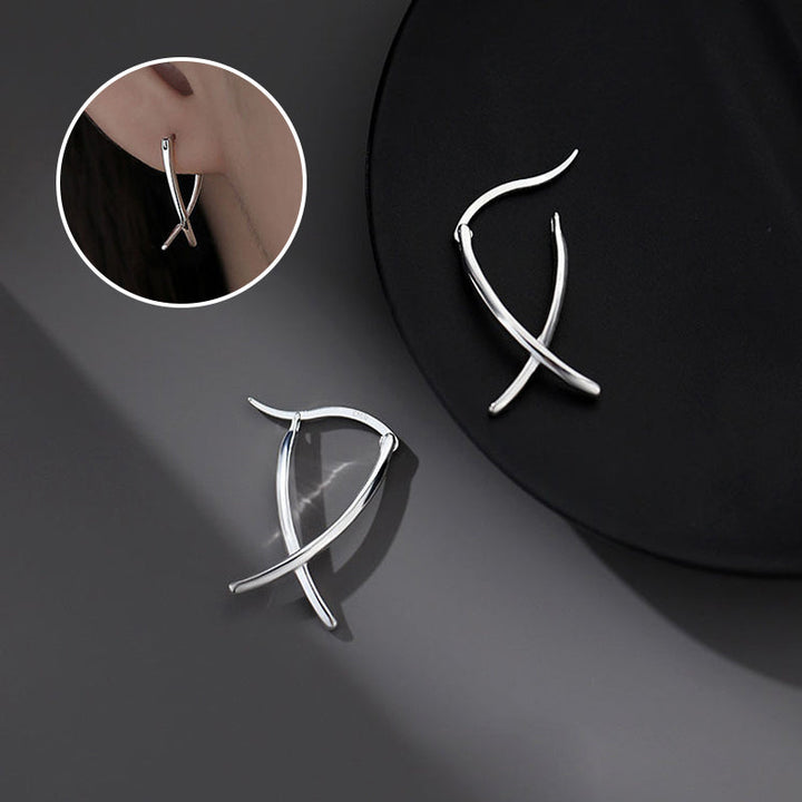 Sterling Silver Simple Line Earrings