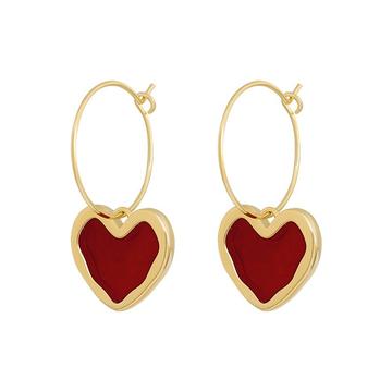 Red Heart Pendant Earrings