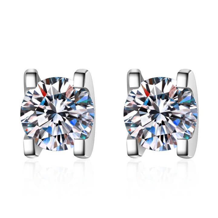 Classic Four-Prong Moissanite Stud Earrings