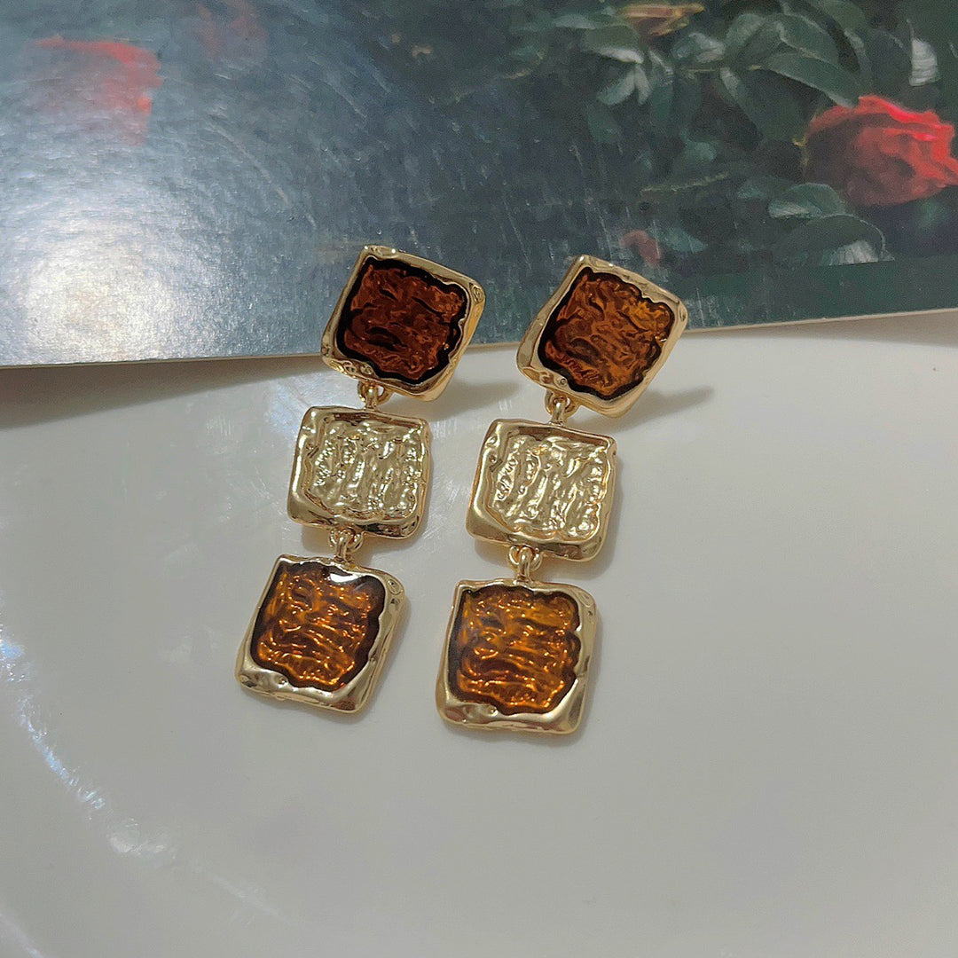 Baroque Vintage Resin Square Earrings