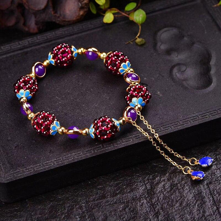 Natural Garnet Stone Pomegranate Bracelet