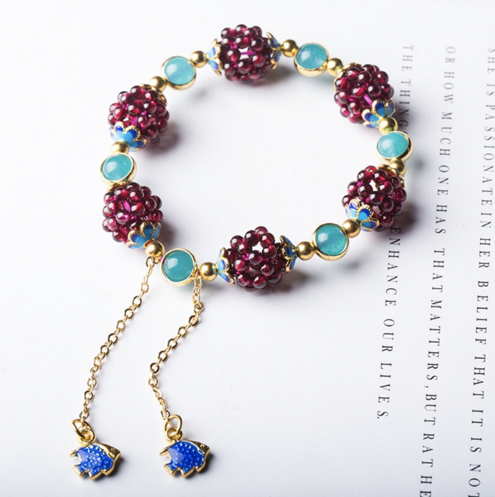 Natural Garnet Stone Pomegranate Bracelet