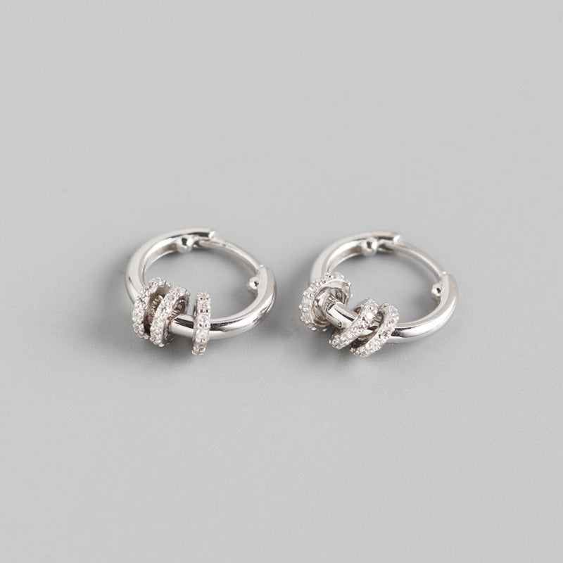 Delicate Rhinestone Hoop Earrings