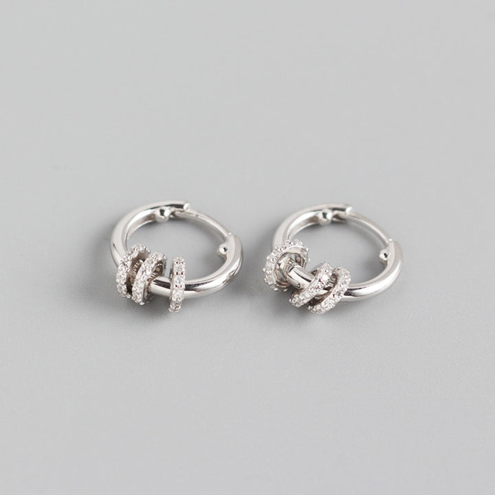 Delicate Rhinestone Hoop Earrings