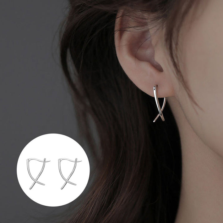 Sterling Silver Simple Line Earrings