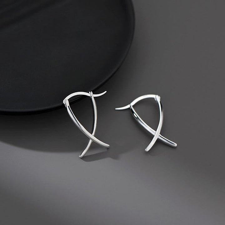 Sterling Silver Simple Line Earrings