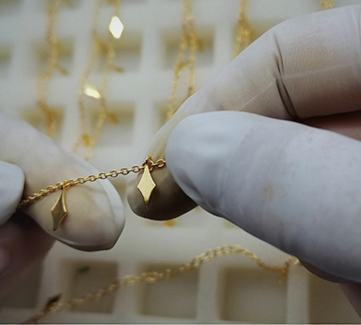 Sterling Silver Diamond Sequin Necklace