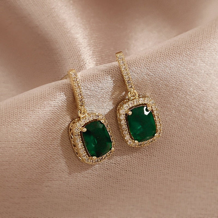 Evergreen Gold Crystal Earrings