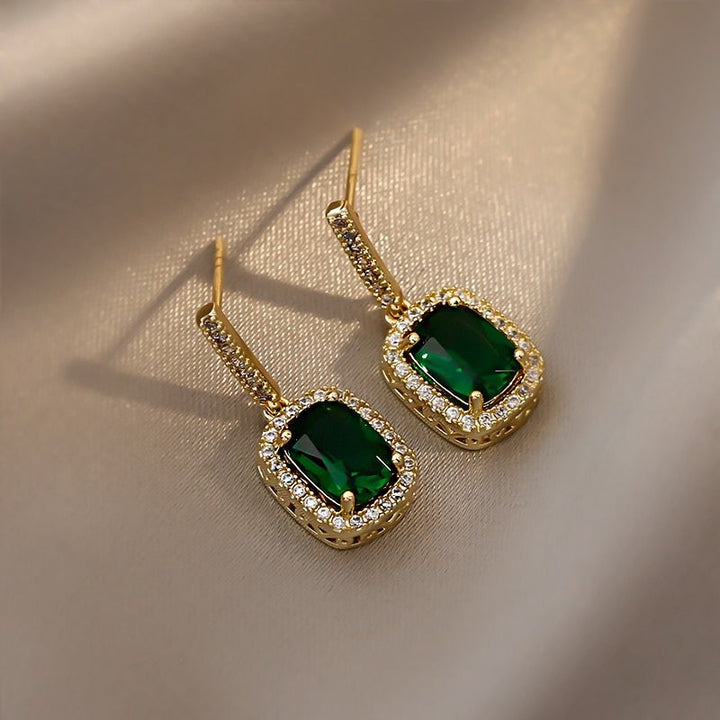 Evergreen Gold Crystal Earrings