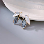 Blue Falling Leaf Earrings