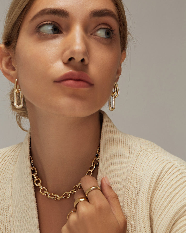 Gold Rectangle Hoops