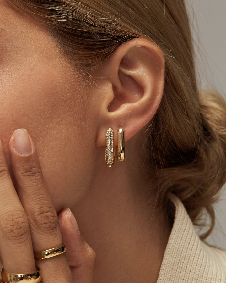 Gold Rectangle Hoops