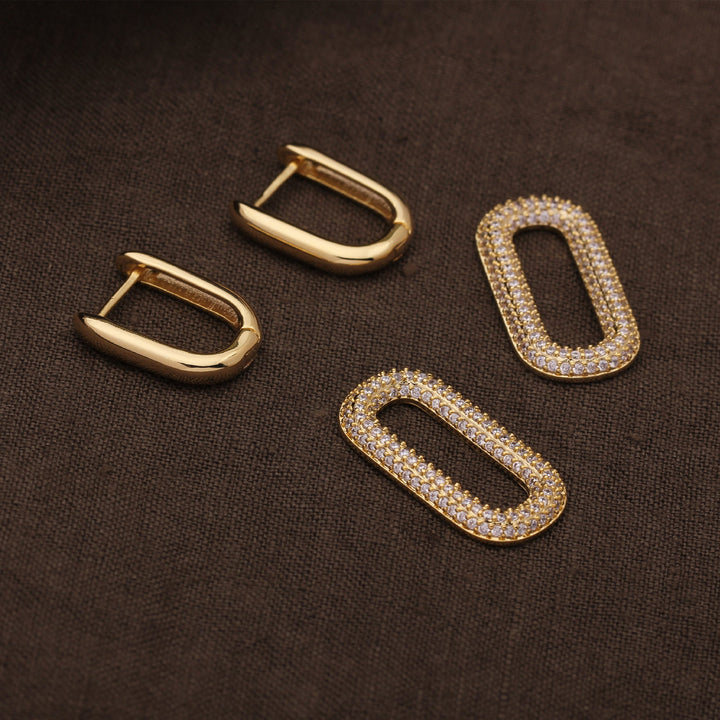 Gold Rectangle Hoops