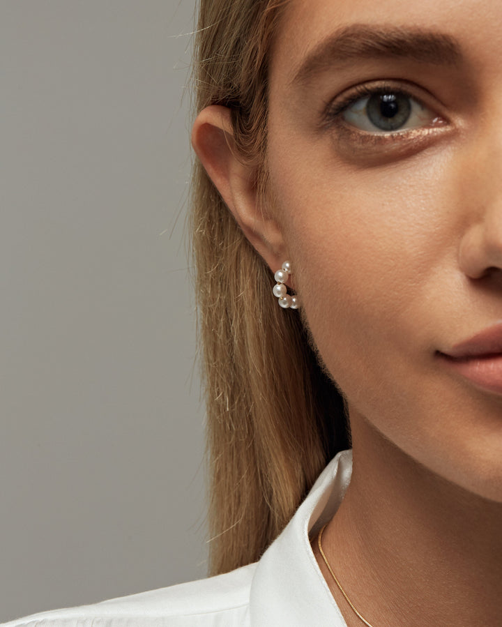 Mini Pearl Hoops