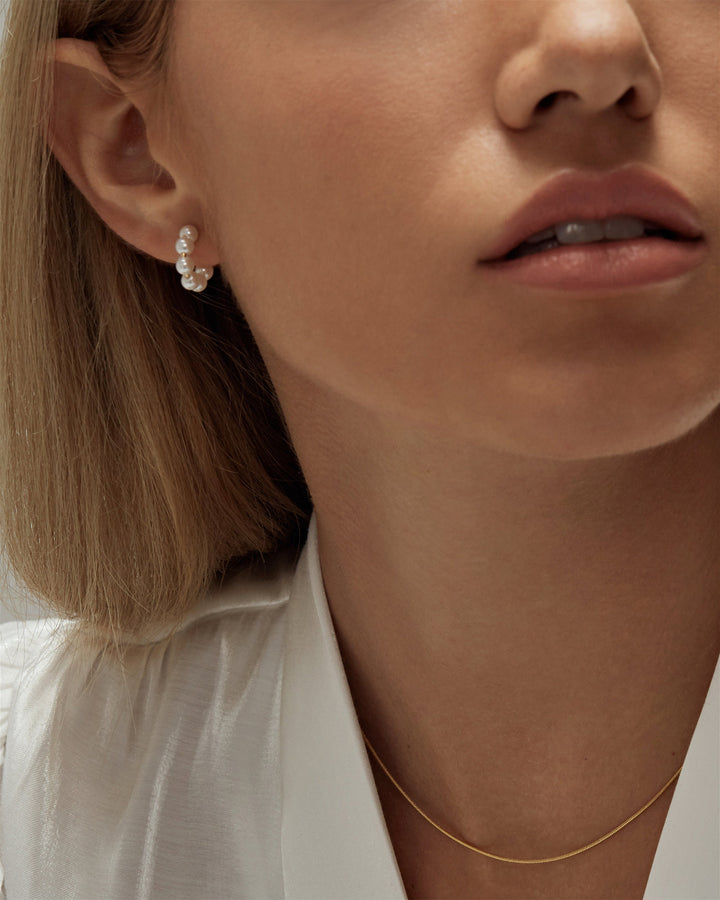 Mini Pearl Hoops